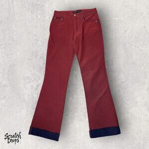 Revolt Jeans and Co Vintage Y2K Red Flare Pants Size 11 Women's Streetwear NWOT